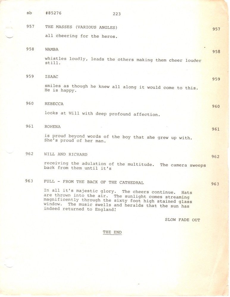 *IVANHOE Two-Part British Television Mini-Series Final Rev. Scripts PARTS 1 & 2