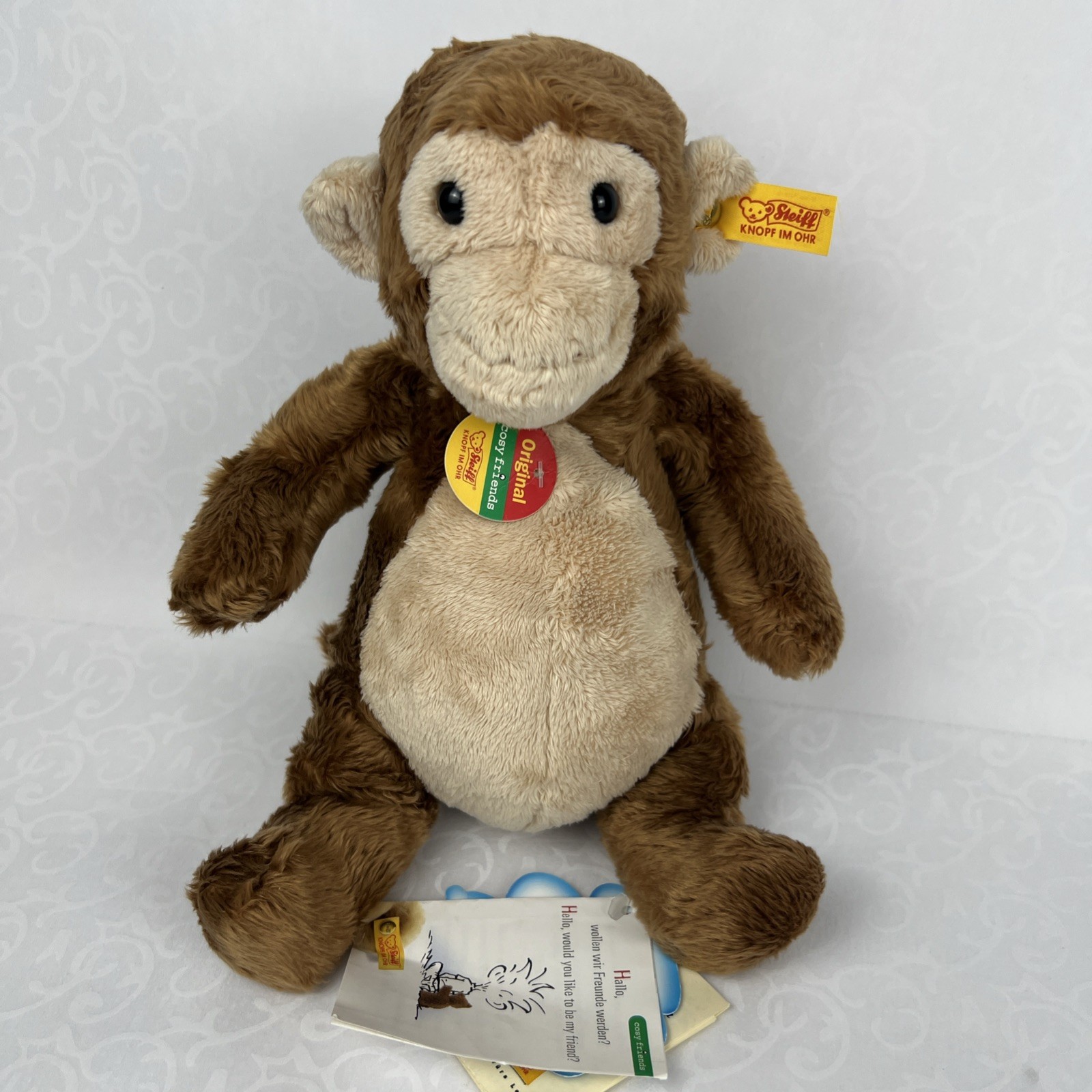 NWT VTG Steiff Original Cosy Friends Monkey 11" Plush Soft Toy Stuffed Animal