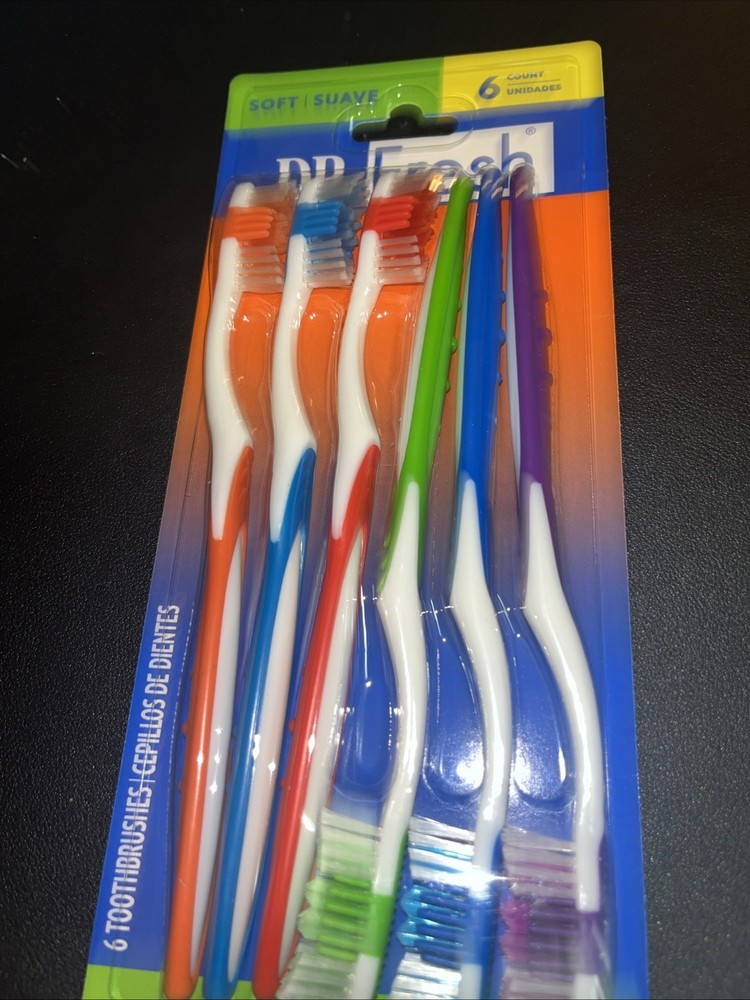 Dr. Fresh Toothbrush 6-Pack Multi-Color "SOFT"