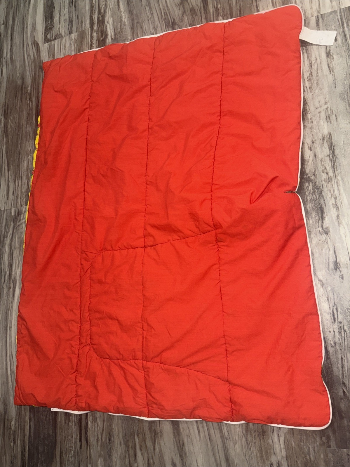 Vintage Big Bird Sesame Street Yellow Kids Sleeping Bag 39X25 Folds Into Pillow