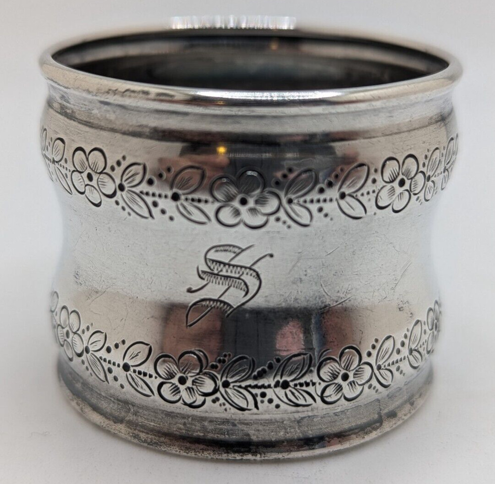 Webster Sterling Silver Napkin Ring "S" initial engraving