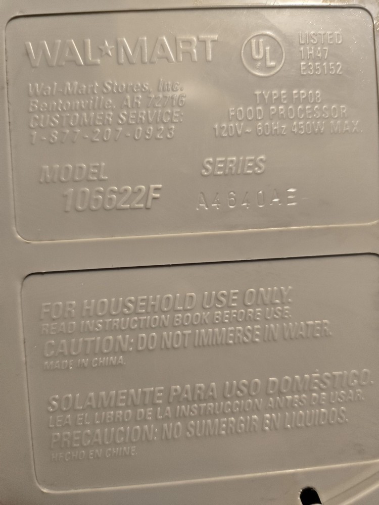 GE 4-Speed Food Processor Model 106622F Pusher Measuring Cup Part Replacement