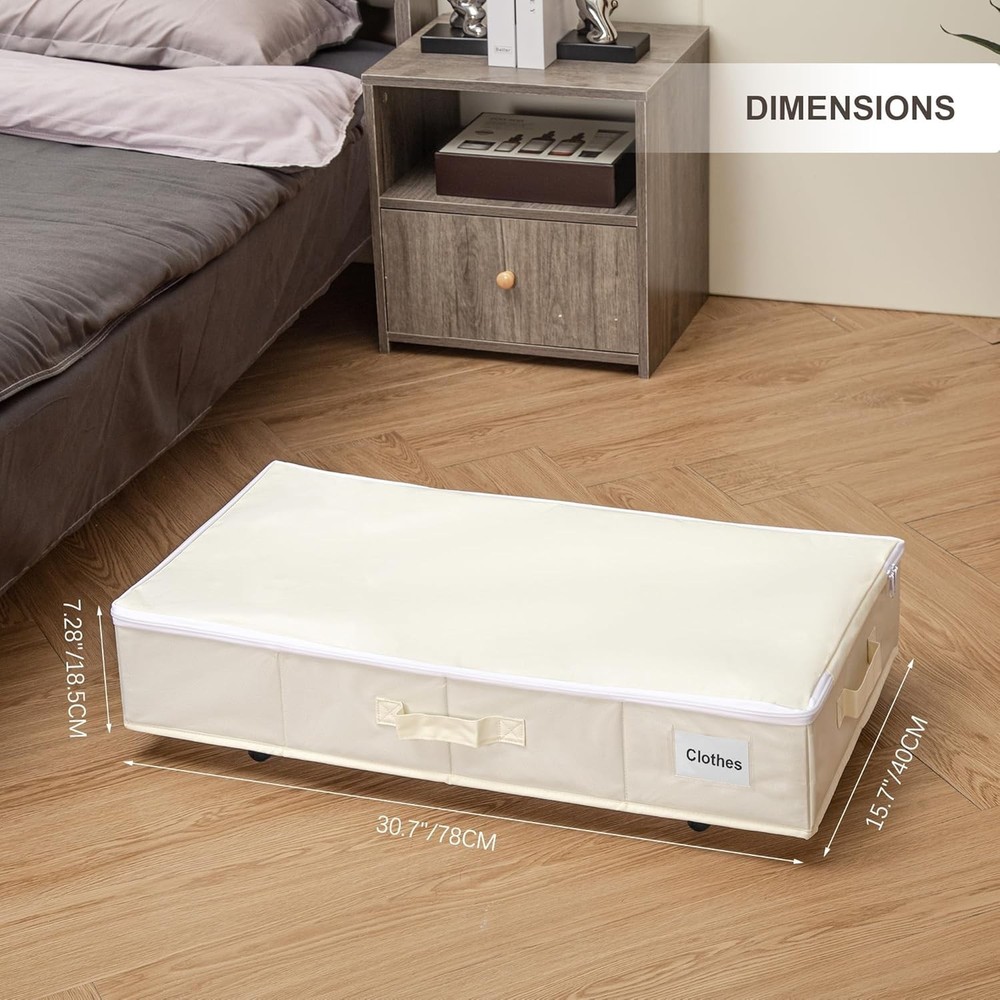 Under Bed Storage W/ Wheels 2 Pack Under Bed Storage Containers W/ Label Holders