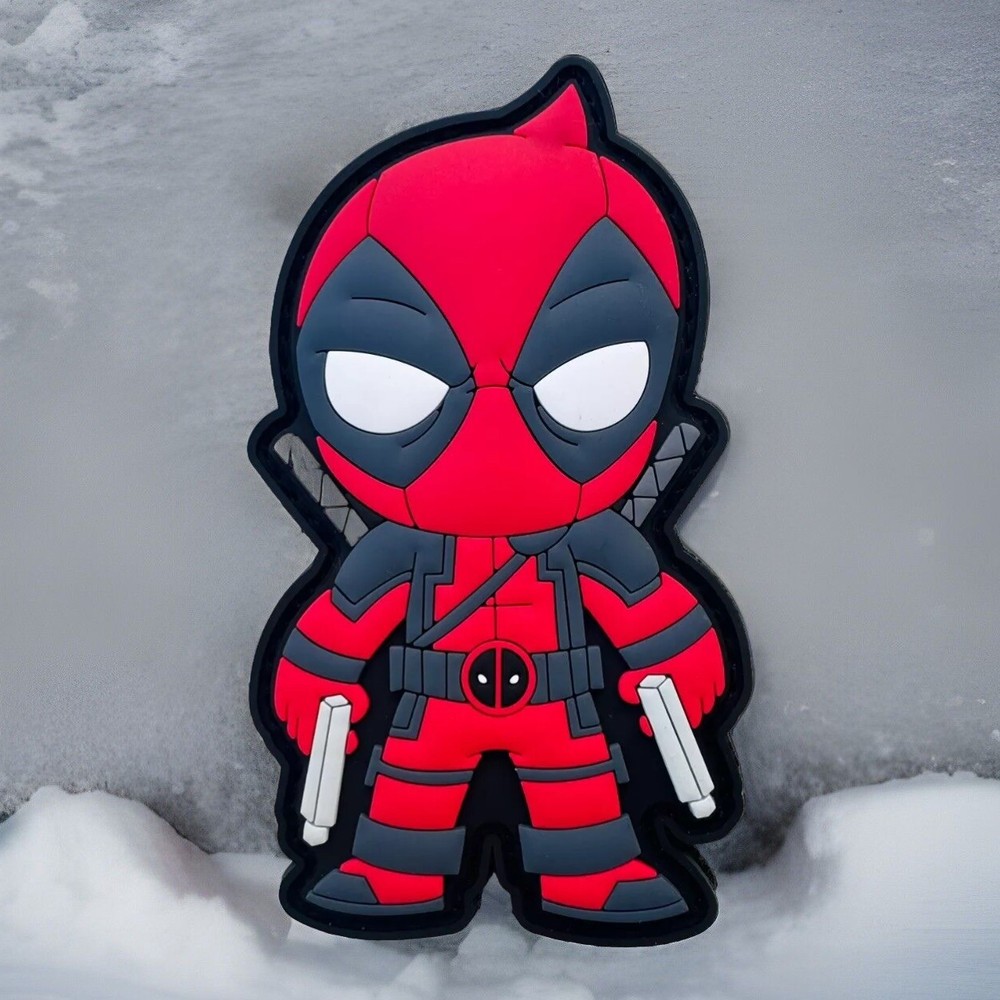 Tactical Deadpool With Guns Rubber PVC Hook/Loop Morale Patch