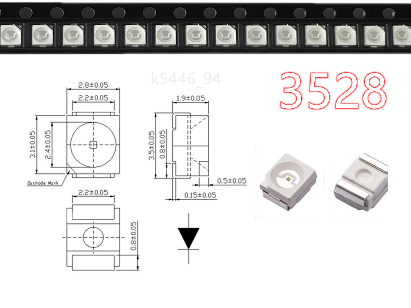 100pcs SMD LED 0402 0603 0805 1206 3528 5730 Diodes Single Chip RGB Light PCB