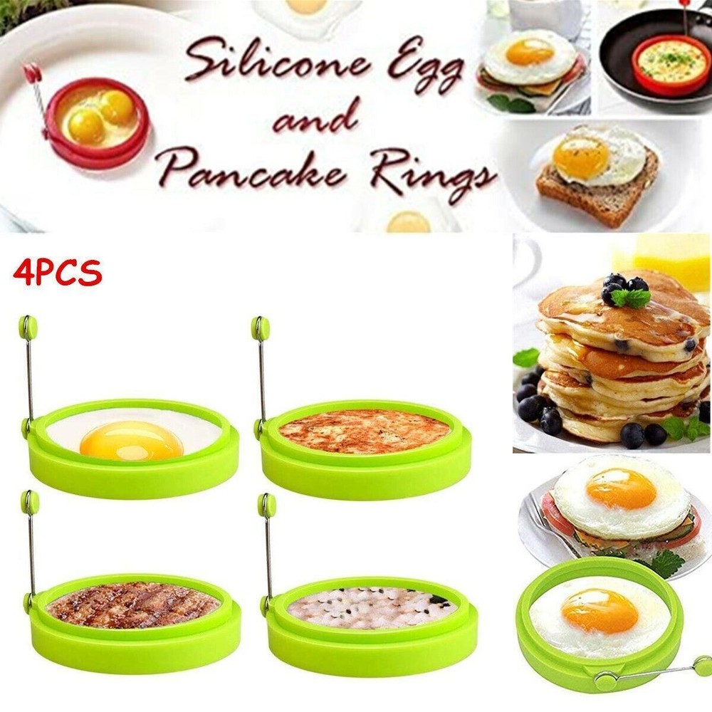 4PCS Silicone Egg Fried Mold Ring Pancake Maker Convenient Kitchen Cooking Tool