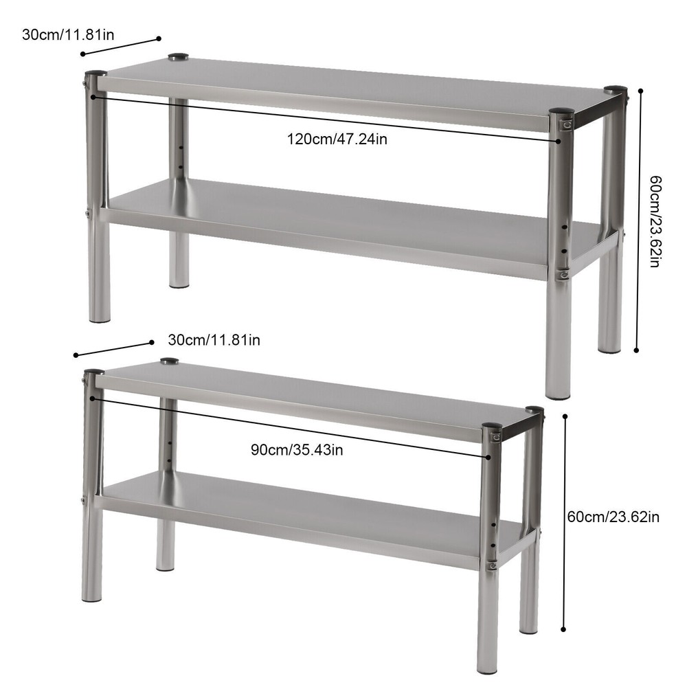 36" 48" Kitchen Work Table Stainless Steel Restaurant Food Prep Table Silver