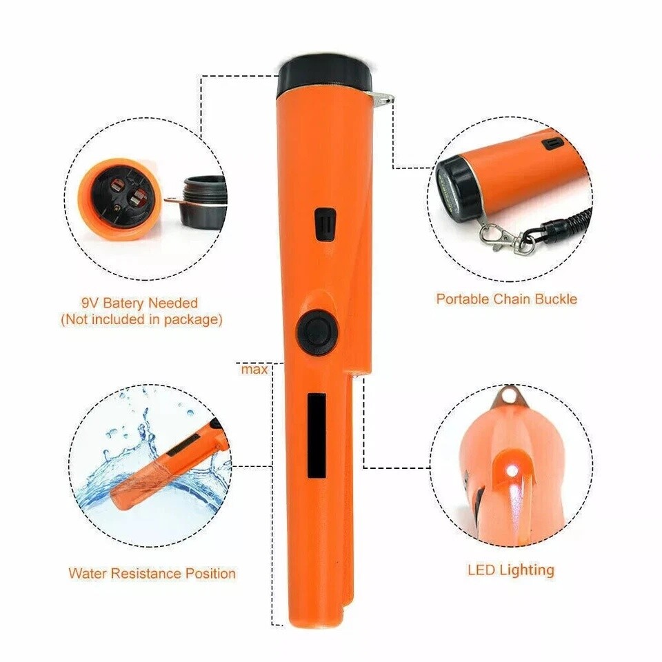 Metal Detector HandHeld Pro Pinpointer Pointer Probe Waterproof Sensitive Tester
