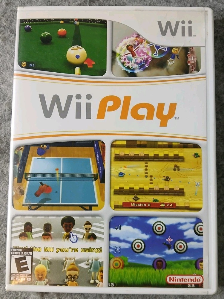 Nintendo Wii Play Empty Case with Manual & Inserts – Replacement Authentic OEM