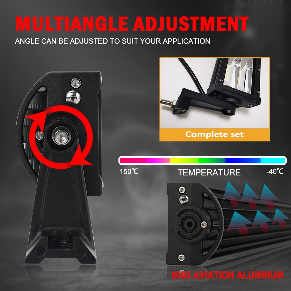 For 07-14 Toyota FJ Cruiser 52" Curved LED Light Bar w/Roof Mount Bracket & Wire