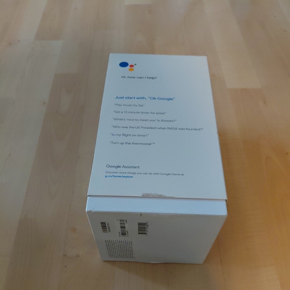 Google Home Smart Speaker White New Open Box