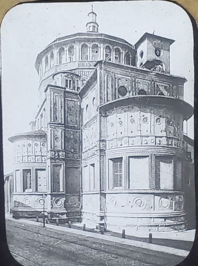 Santa Marie Della Gracie, Milan Italy, Magic Lantern Glass Slide