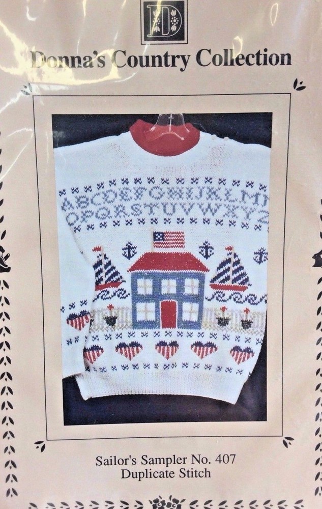 DONNA'S COUNTRY COLLECTION-SAILOR'S SAMPLER #407 DUPLICATE STITCH PATTERN