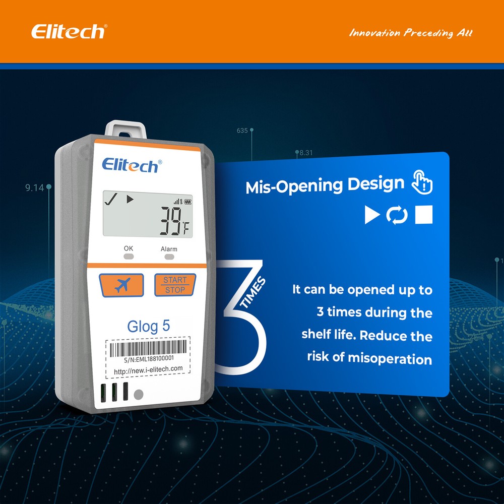 Elitech IOT Temperature Data Logger 4G Single-Use 30 Days PDF/CSV Report Glog-5T