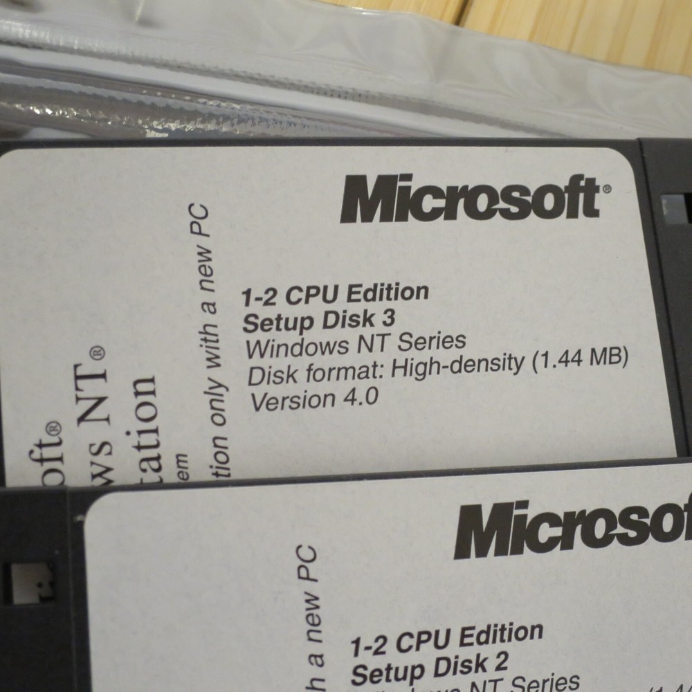 Microsoft Windows NT 4.0 Workstation 1-2 CPU Floppy Setup Disk Set (Tested) - 09