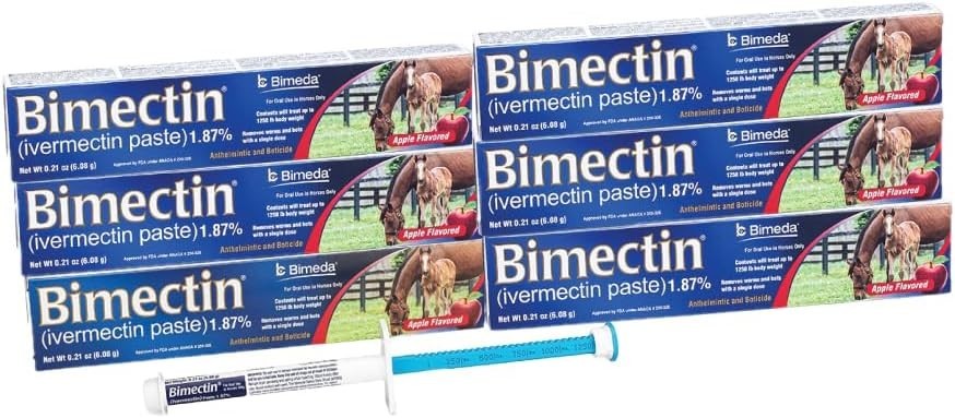 Horse dewormer paste | Single Dose | Apple Flavored | 6 Pack