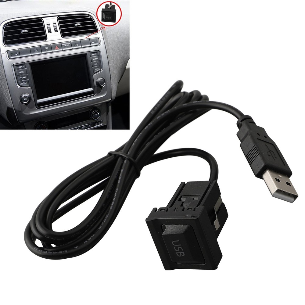 USB With Dust Cover Wire Harness Dash Flush Mount Dual USB Extension Panel