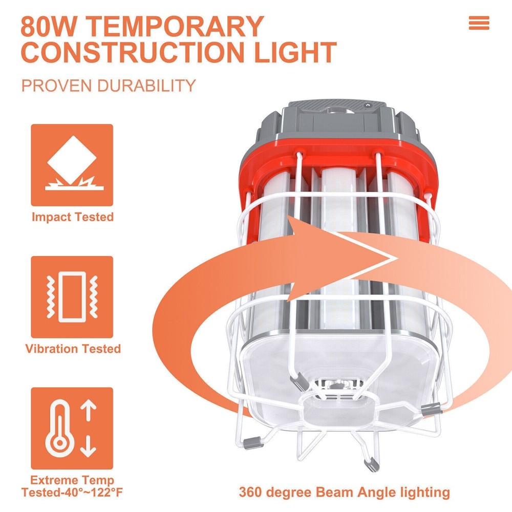 LED Temporary Work Light 100Watt Linkable Construction Job Site Work Light 5000K