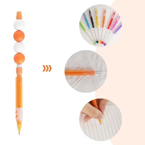 16 Pcs Beadable Pencils, Beadable Mini Mechanical Pencil, Beadable Stylus