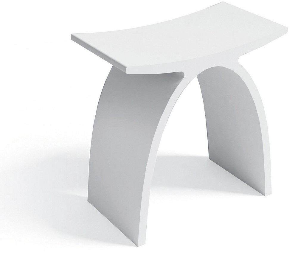 Designer Stool - Modern Cast Stone Stool - Bathroom Stool - Solid Surface Zuri