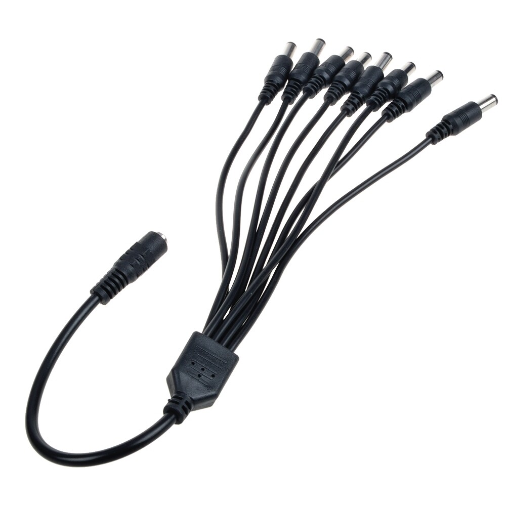 8 Way 8 Plug Splitter DC Cable Cord For LOREX 12VDC Security Camera CS-1202000
