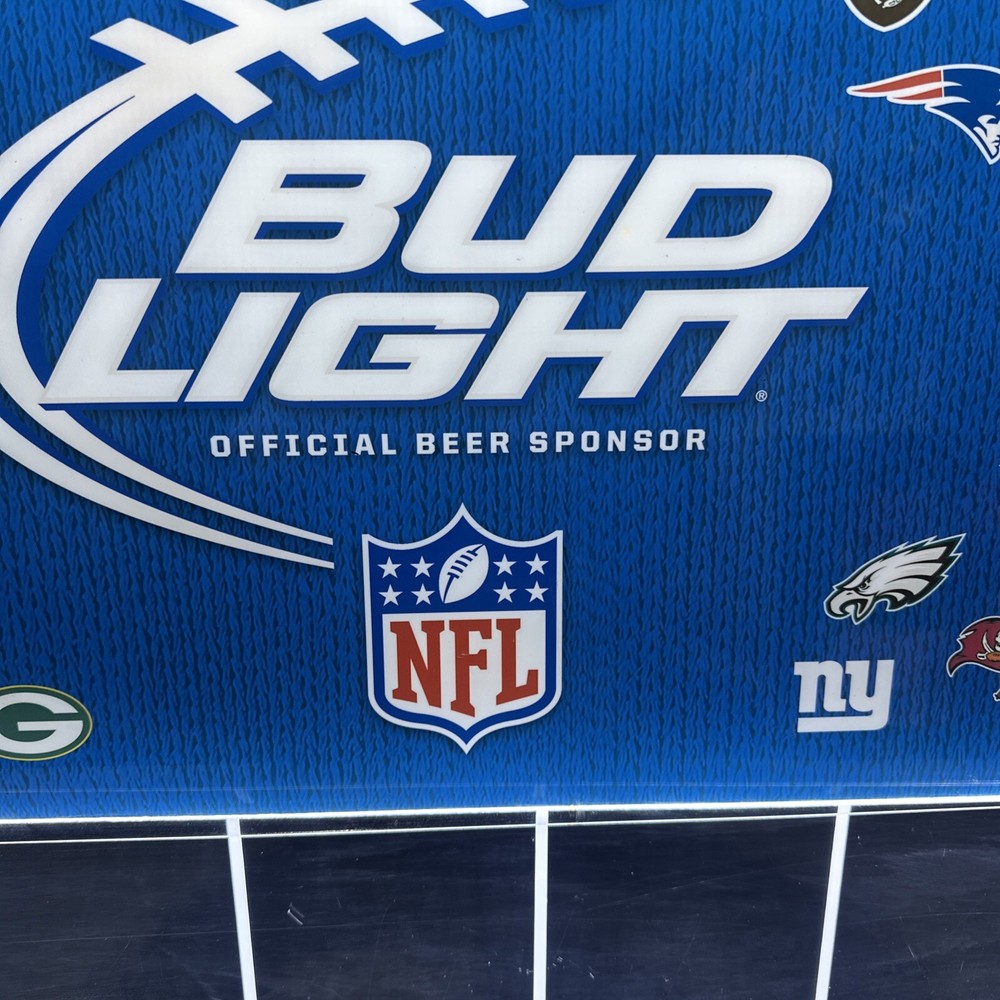 AWESOME BUD LIGHT BEER NFL LIGHT UP MENU BOARD SIGN