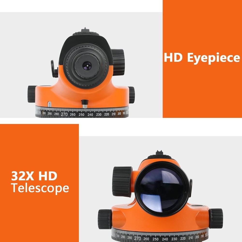 Automatic Optical Level 32X with -Leveling Magnetic Dampened Compensator and ...