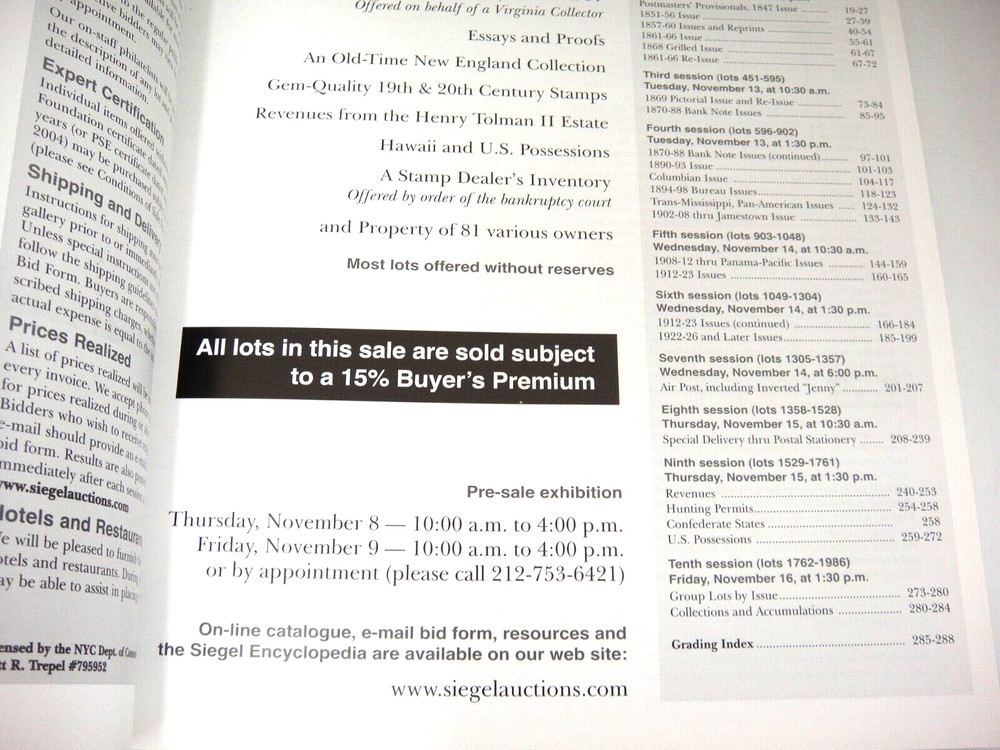 Siegel Auction Catalog United States Stamps Inverted Jenny Essays Hawaii 2007