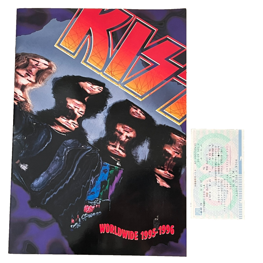 KISS -JAPAN CONCERT TOUR Official PROGRAM ALIVE 1995- Japan Pamphlet & stub