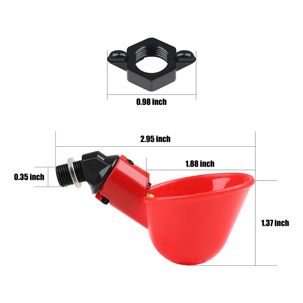 10pcs Poultry Water Drinking Cups Chicken Hen Plastic Automatic Drinker Feeder