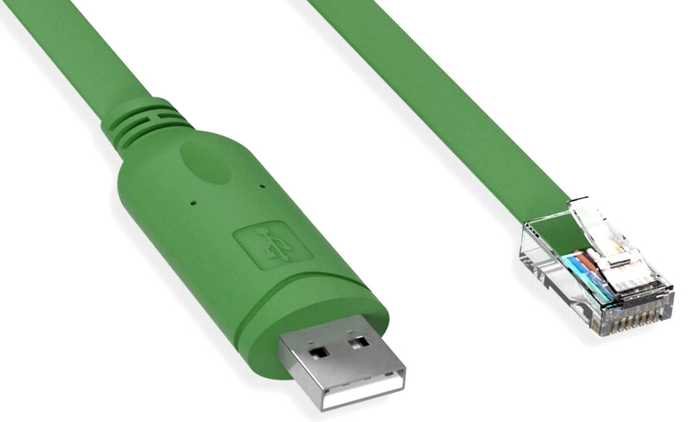 CAB-CONSOLE-USB-RJ45 Green Console Cable, 6ft FTDI Cisco
