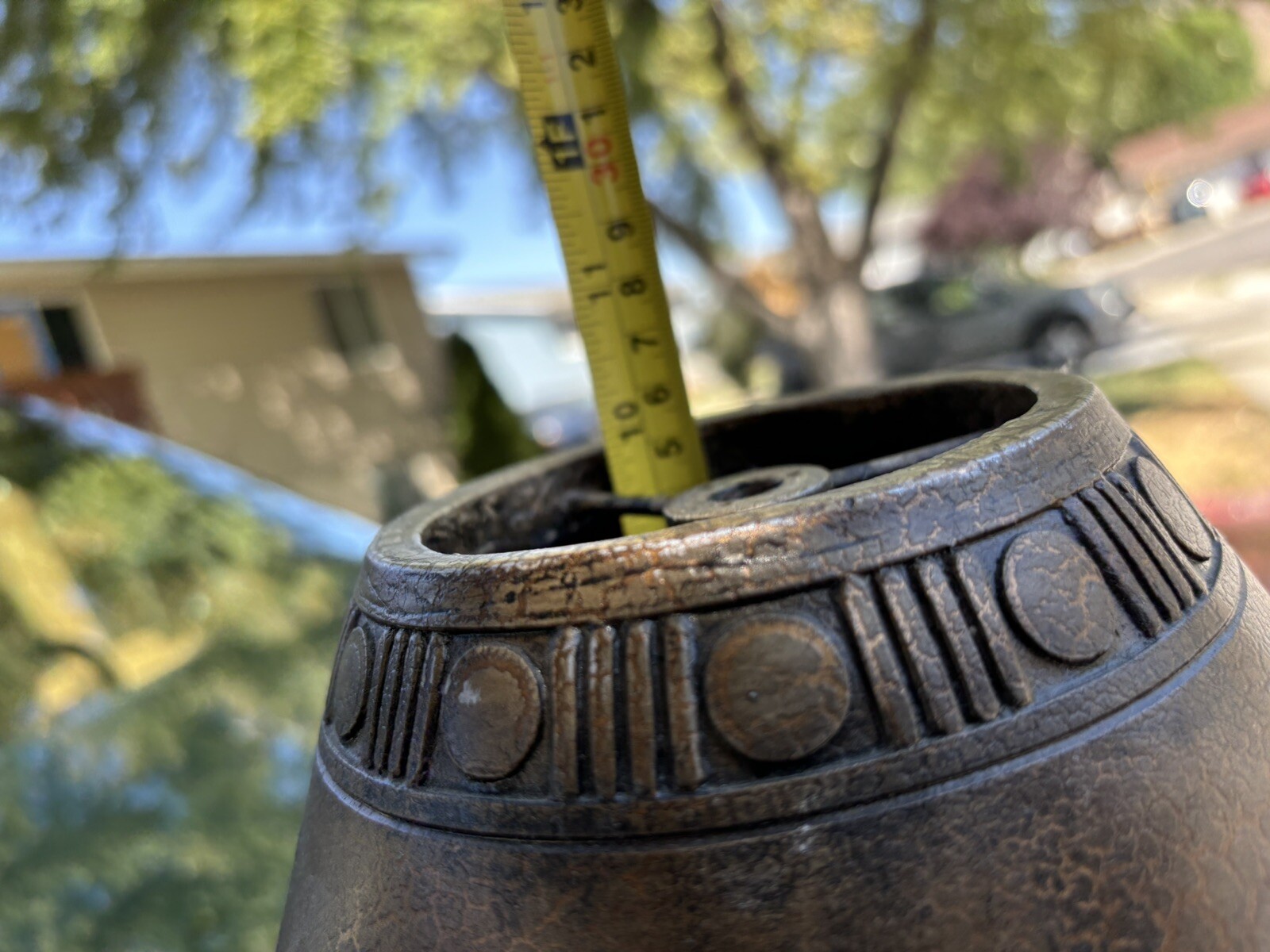 Rare UNIQUE Vintage Ceramic Clay ceramic Lamp Shade Heavy Brown Pottery Tribal