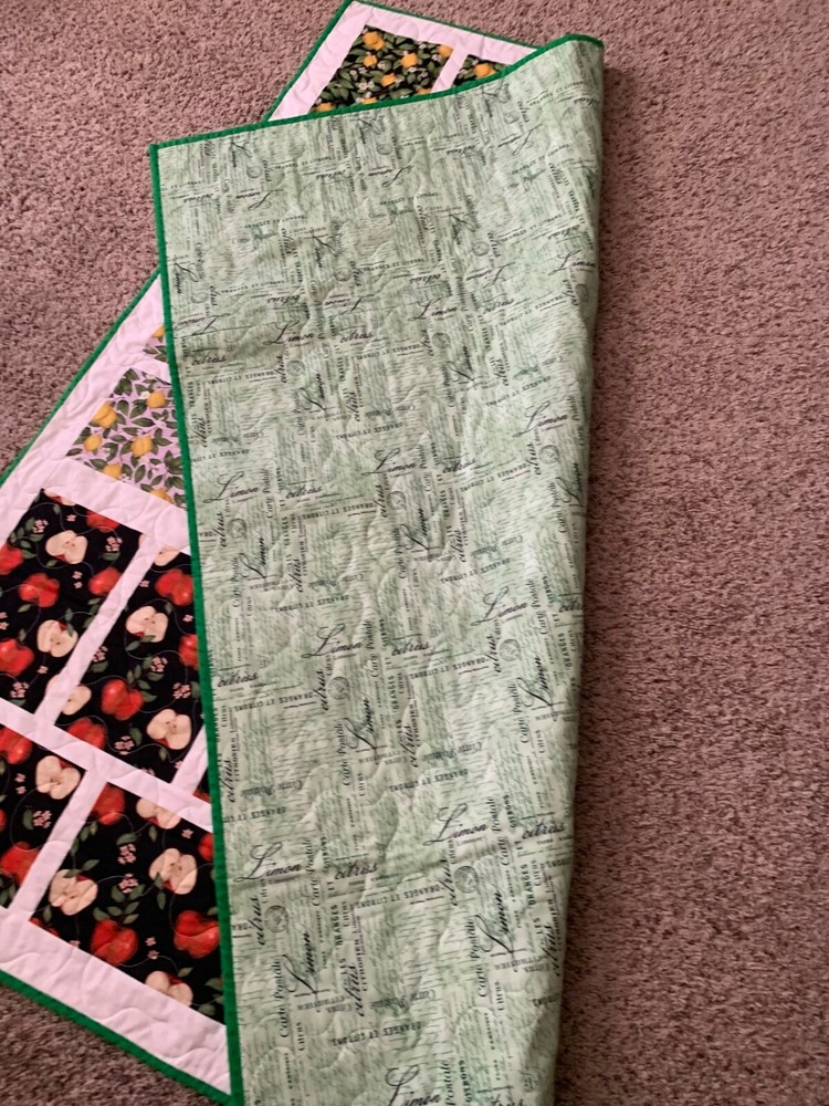 Fruit Apples and Lemons handmade quilt.