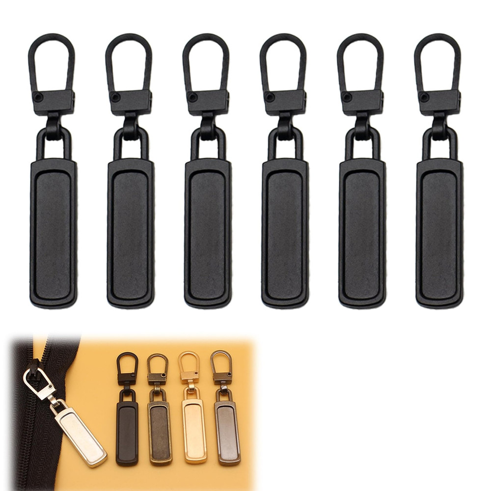6 Pack Zipper Pull Replacement Detachable Zipper Pull Tabs for Jackets Luggage