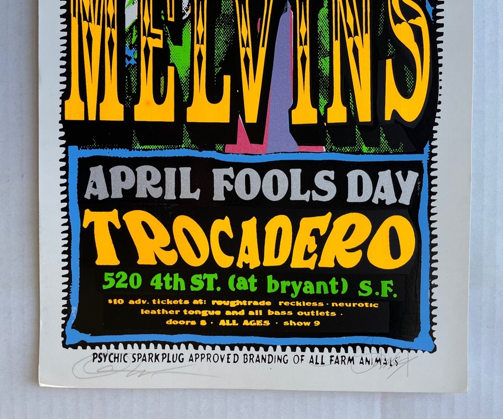 MELVINS Wayne Kramer Acid King 1995 Trocadero CONCERT POSTER Chuck Sperry SIGNED