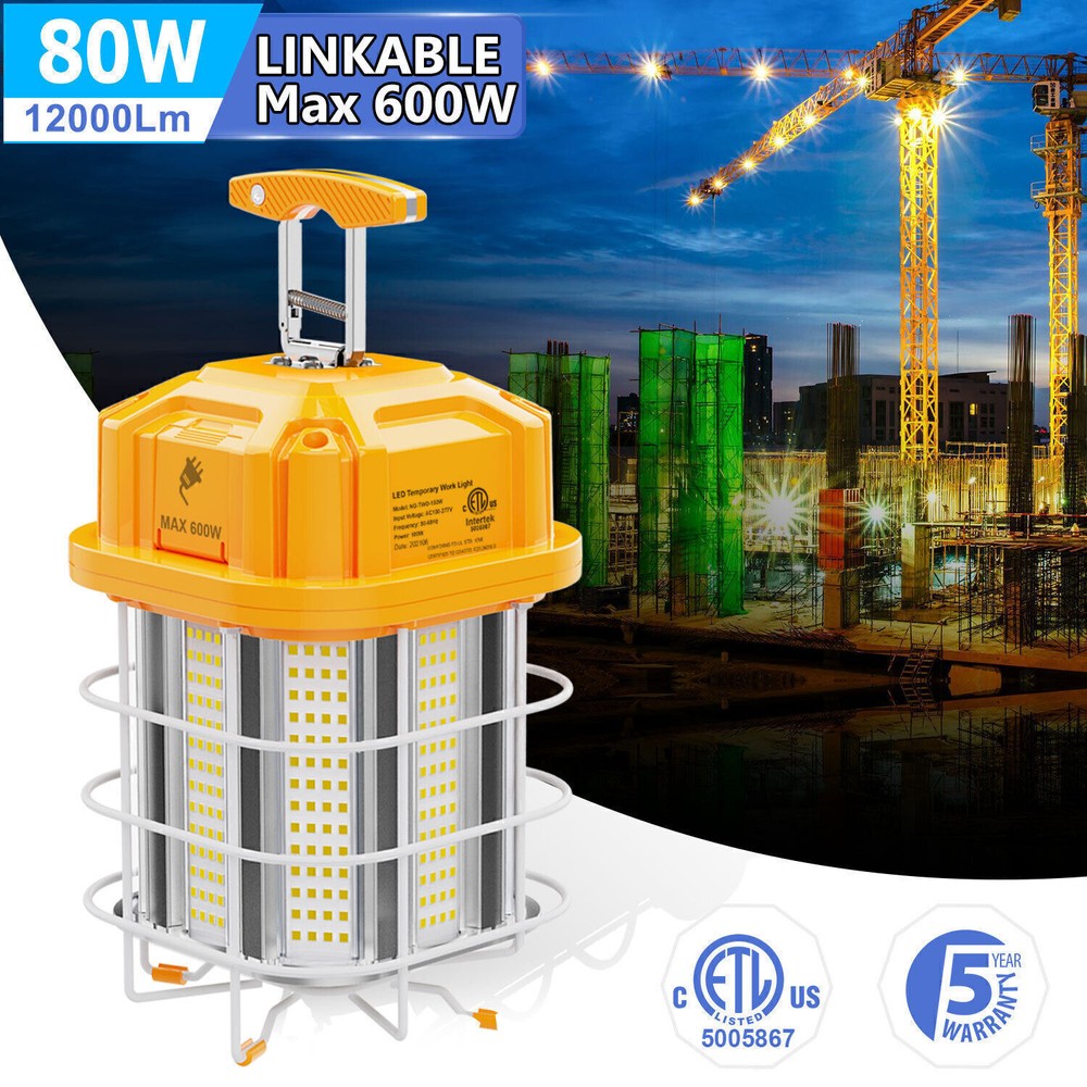80W LED Temporary Work Light Industrial Construction Linkable Work Shop Lighting