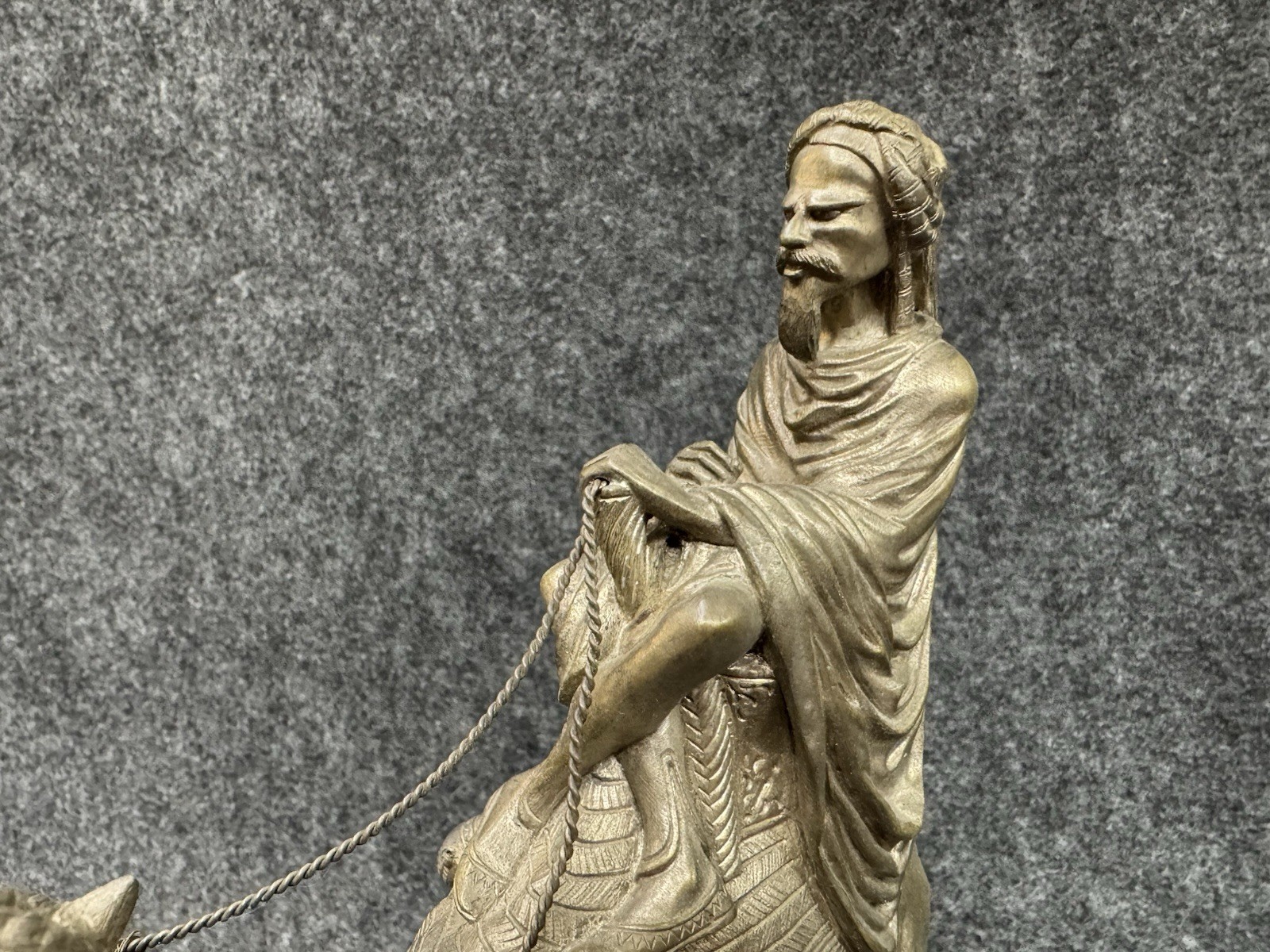 AGATHON LEONARD Antique Bronze Sculpture ~ Arab on Camel Art Signed Rider A 10”