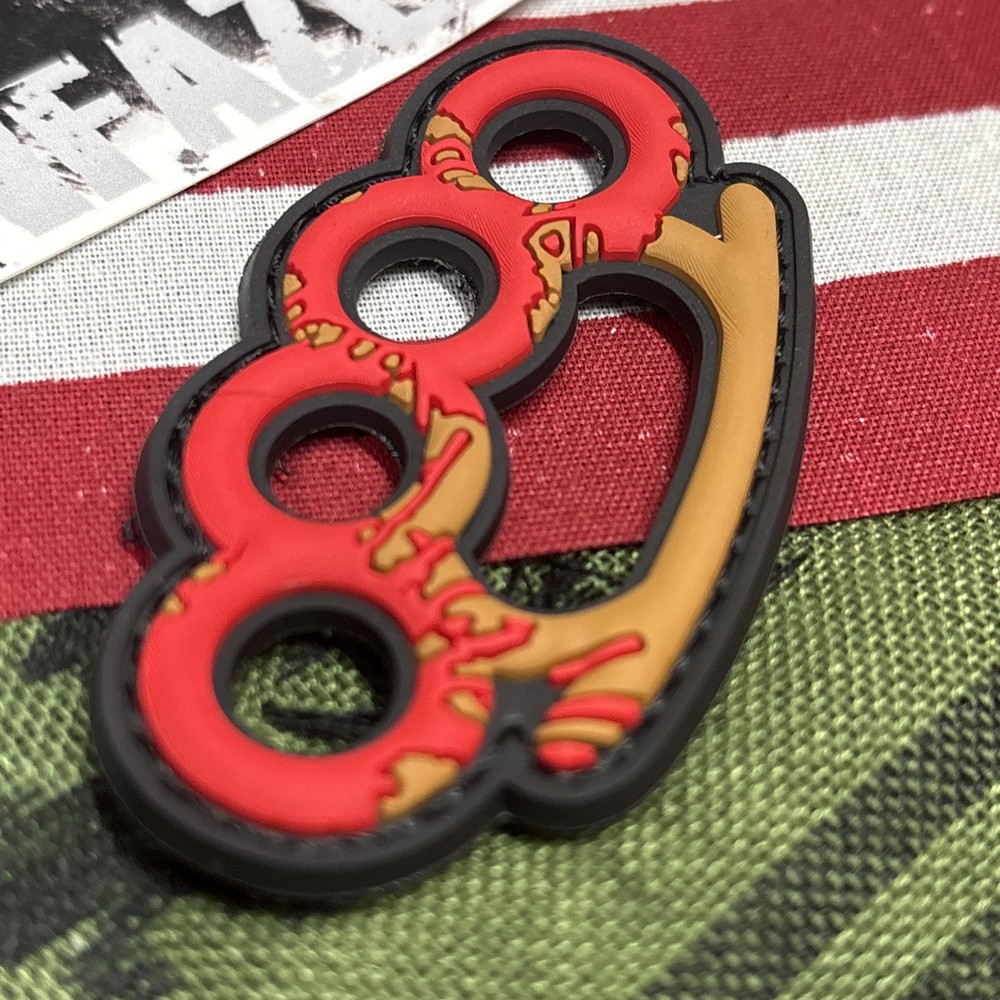 PvC Knuckle Up Tactical Hook And Loop Patch High Quality 3d