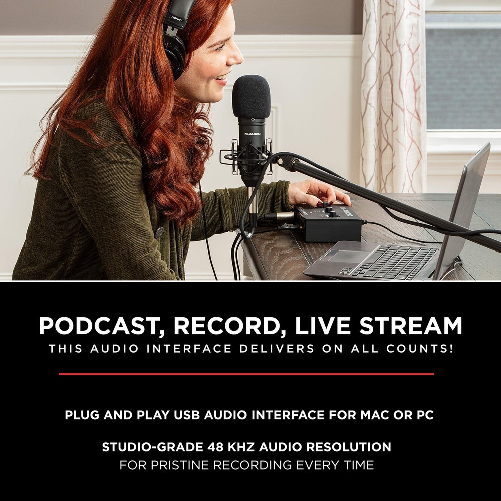 USB Audio Interface for Recording, Streaming, Podcasting | XLR, Line, DI Inputs