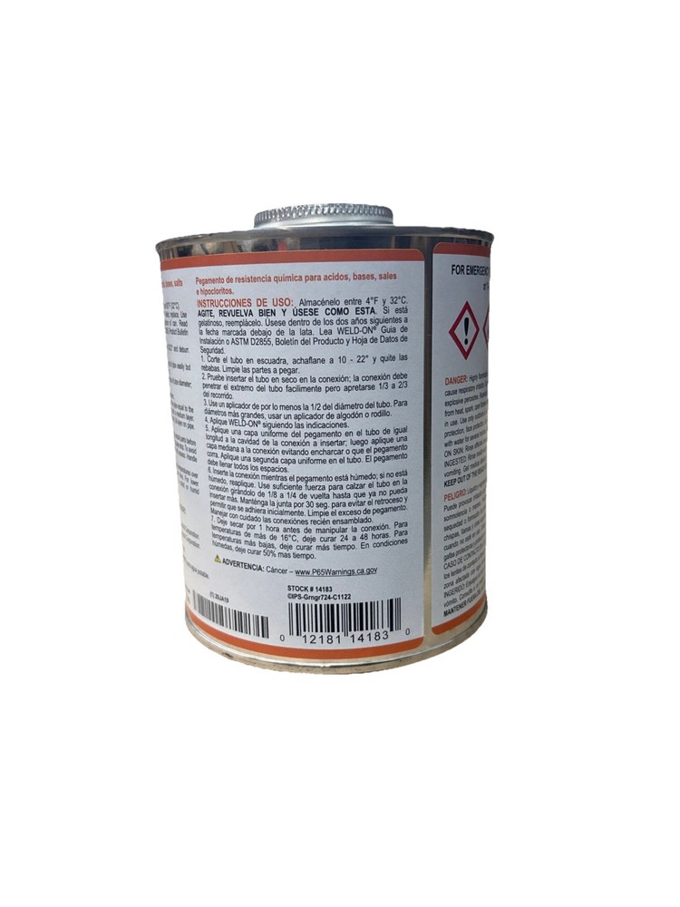 Weld-On 14183 (724 CPVC Heavy Bodied•Medium Setting) 1 Quart