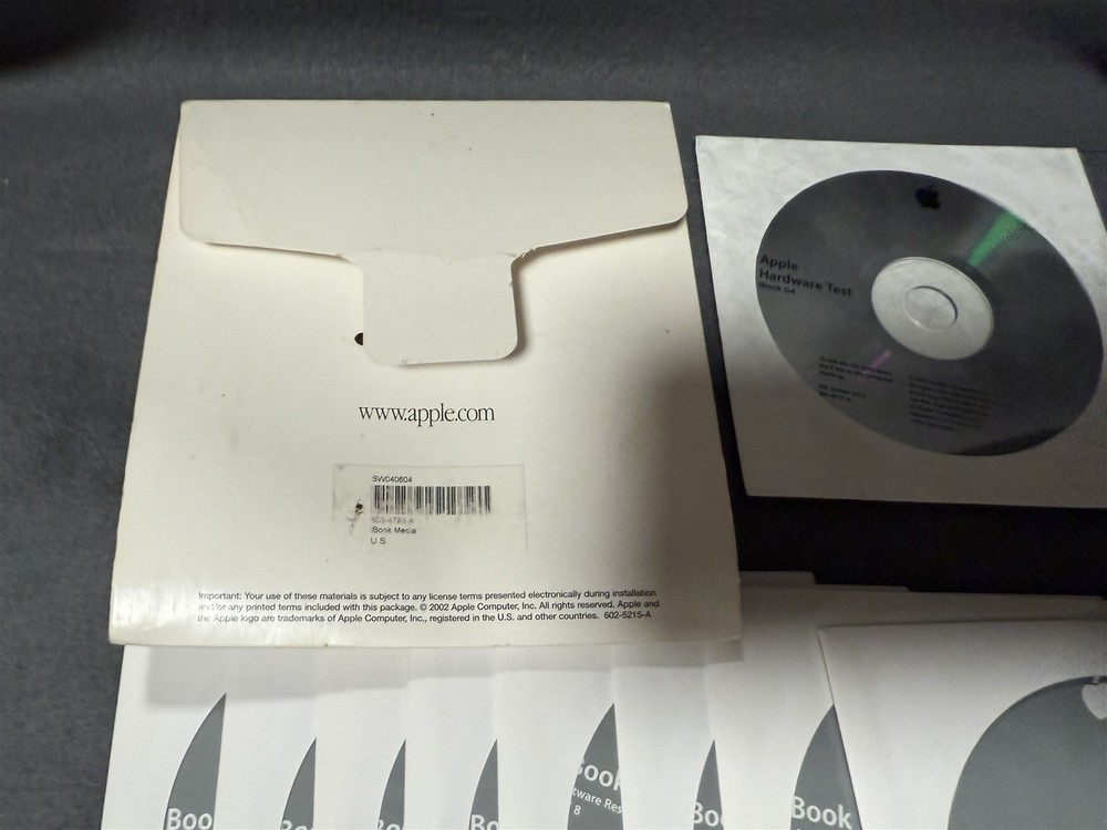 APPLE iBOOK G4 INSTALL 3 DISC / SOFTWARE RESTORE 8 DISC / HARDWARE TEST 603-4793