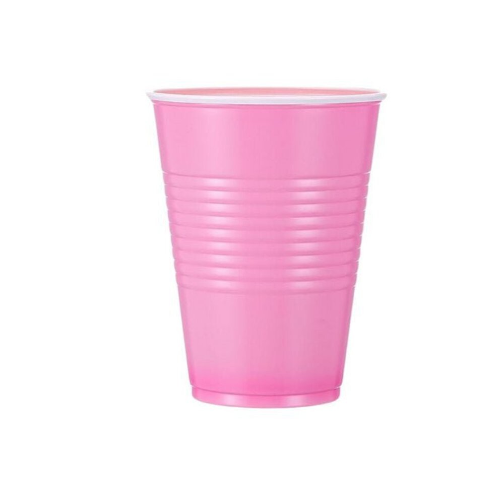 Disposable 9oz Pink Plastic Cups: 8 Pack