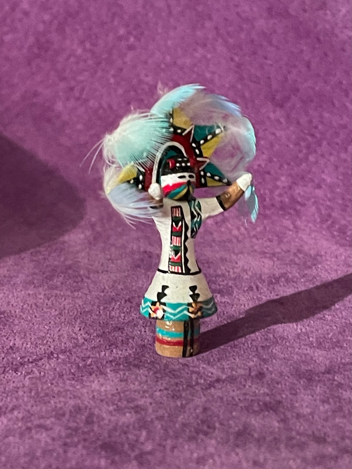 MINIATURE-KACHINA-APACHE GAAN DANCER-NATIVE AMERICAN-TINY FINE DETAILS-1.75"