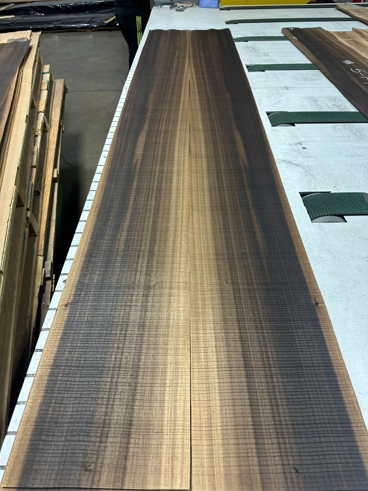 "ROUGH CUT/TEXTURED" Fumed Eucalyptus Raw Wood Veneer 2 sheets 113'' x 10'' 919Q