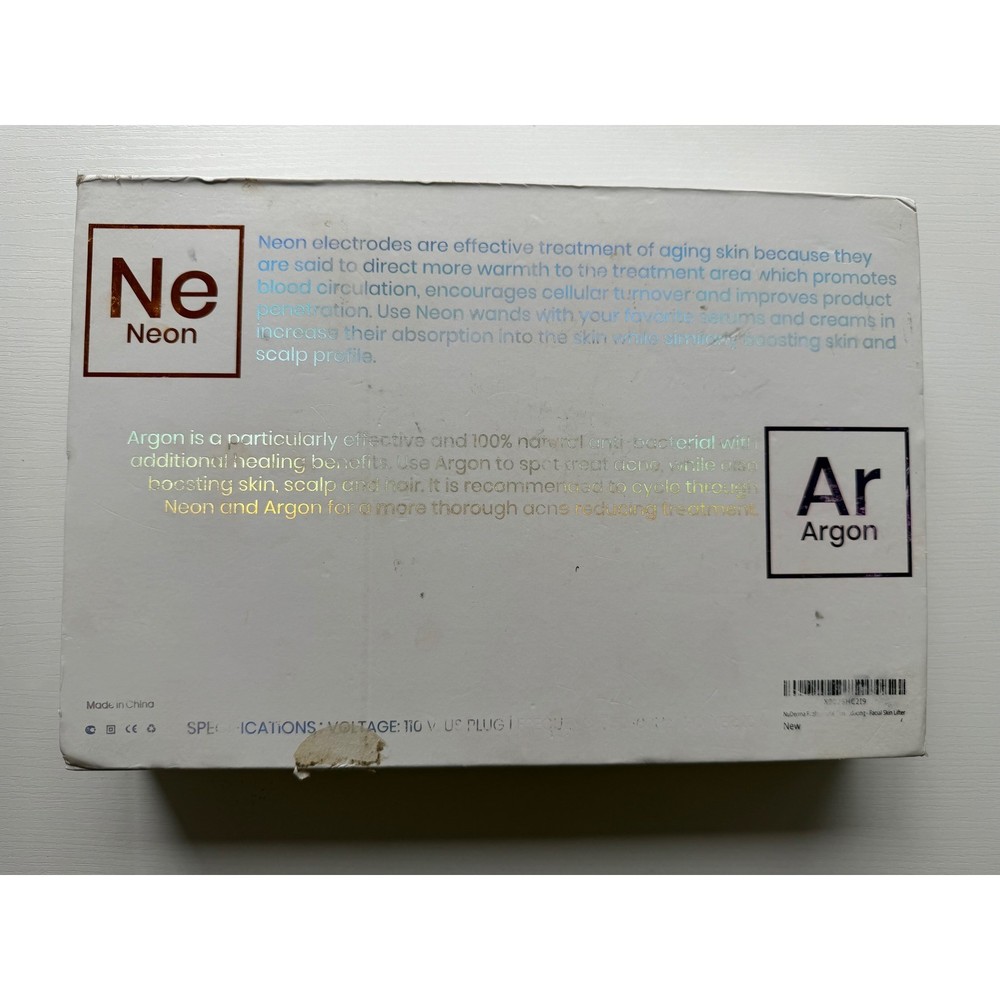 NuDerma Professional High Frequency Wand Neon Argon Missing 1 Attachment