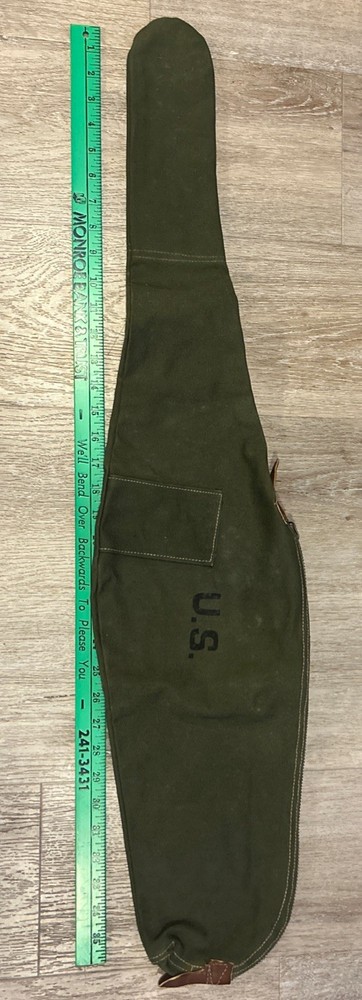 Original 1944 Dated Khaki WW2 US Military Issue Rifle Case & Sling Rare Clean!