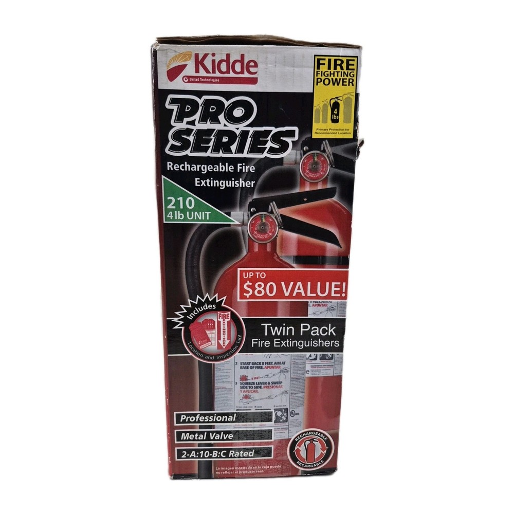 Kidde Fire Extinguishers TwinPro210, Rechargeable Fire Extinguishers, Two-Pack