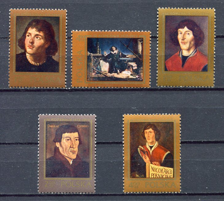 35849) Poland 1973 MNH Copernicus 5V. Scott# 1956/60