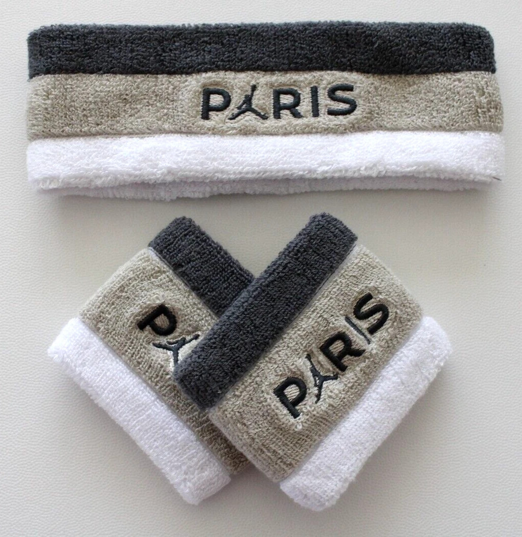 Nike Jordan Terry Headband & Wristbands Set Men's Iron Grey/Stone