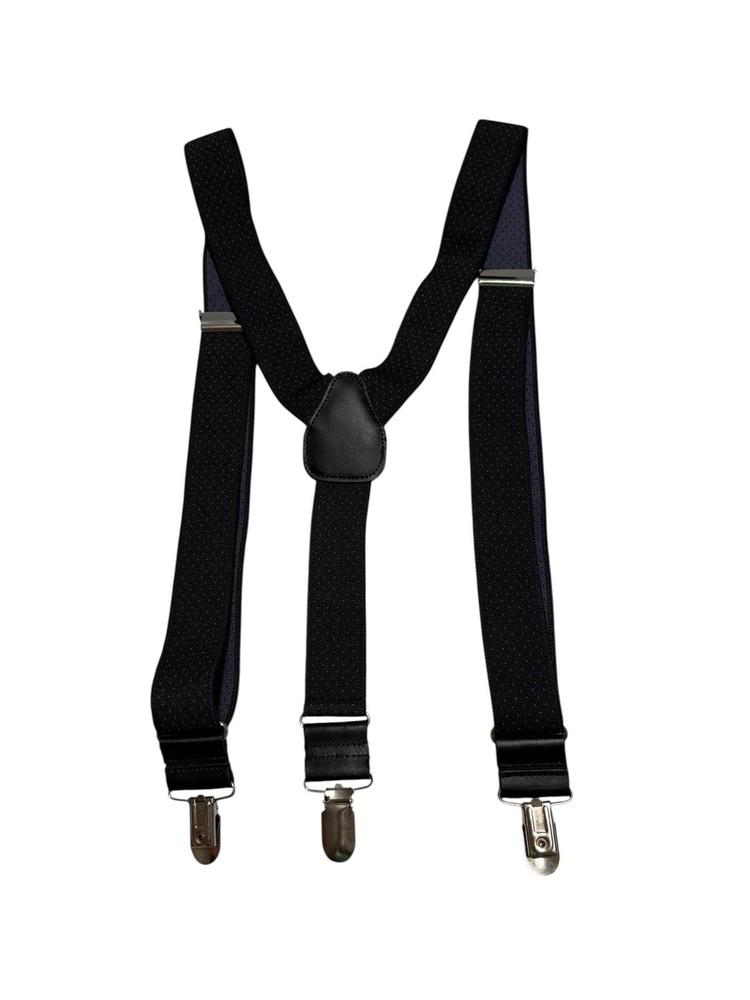 John Bartlett Statement Mini Dot Suspenders Braces Black Gray